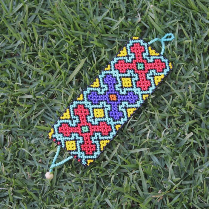 Shipibo Ceremonial Bracelet | Unisex Handmade From The Shipibo Tribe | 21 cm x 6 cm (Incl. Closures) | Sacred Beaded Bracelet