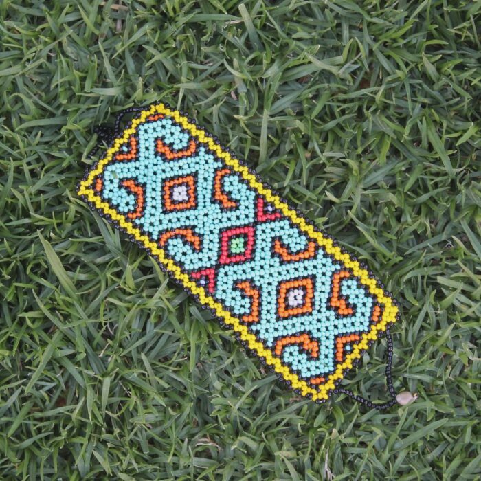 Shipibo Ceremonial Bracelet | Unisex Handmade From The Shipibo Tribe | 20 cm x 6 cm (Incl. Closures) | Sacred Beaded Bracelet