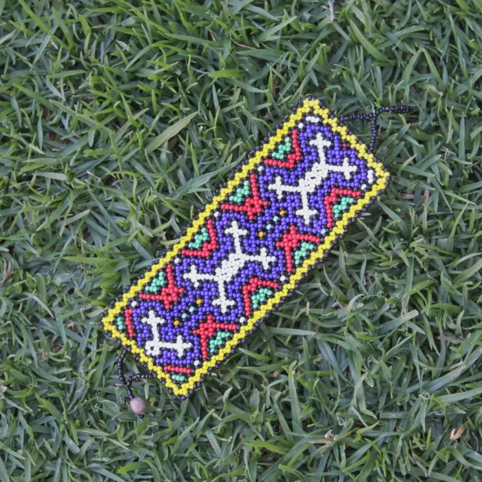 Shipibo Ceremonial Bracelet | Unisex Handmade From The Shipibo Tribe | 20 cm x 6 cm (Incl. Closures) | Sacred Beaded Bracelet