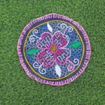Shipibo Altar Cloth made by Shipibo Female Shaman | 23 cm in diameter | Traditional Shipibo Embroidery | Ayahuasca vision pattern