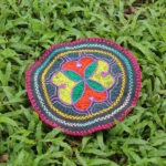 Shipibo Altar Cloth made by Shipibo Female Shaman | 23 cm in diameter | Traditional Shipibo Embroidery | Ayahuasca vision pattern