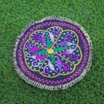 Shipibo Altar Cloth made by Shipibo Female Shaman | 21 cm in diameter | Traditional Shipibo Embroidery | Ayahuasca vision pattern