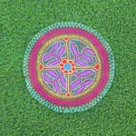 Shipibo Altar Cloth made by Shipibo Female Shaman | 23 cm in diameter | Traditional Shipibo Embroidery | Ayahuasca vision pattern