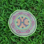 Shipibo Altar Cloth made by Shipibo Female Shaman | 23 cm in diameter | Traditional Shipibo Embroidery | Ayahuasca vision pattern