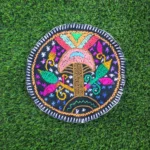 Shipibo Altar Cloth made by Shipibo Female Shaman | 21 cm in diameter | Traditional Shipibo Embroidery | Ayahuasca vision pattern