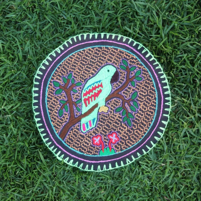 Shipibo Altar Cloth made by Shipibo Female Shaman | 24 cm in diameter | Traditional Shipibo Embroidery | Ayahuasca vision