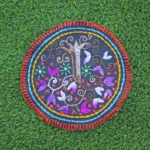 Shipibo Altar Cloth made by Shipibo Female Shaman | 21 cm in diameter | Traditional Shipibo Embroidery | Ayahuasca vision pattern